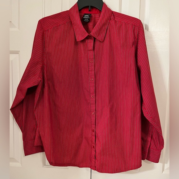 George, 4X, Red & Black Stripe Blouse - Picture 1 of 2